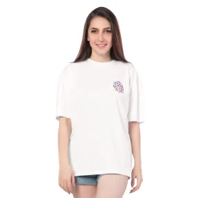 SOT-24063 Cotton Vibe Check Oversized Tees White