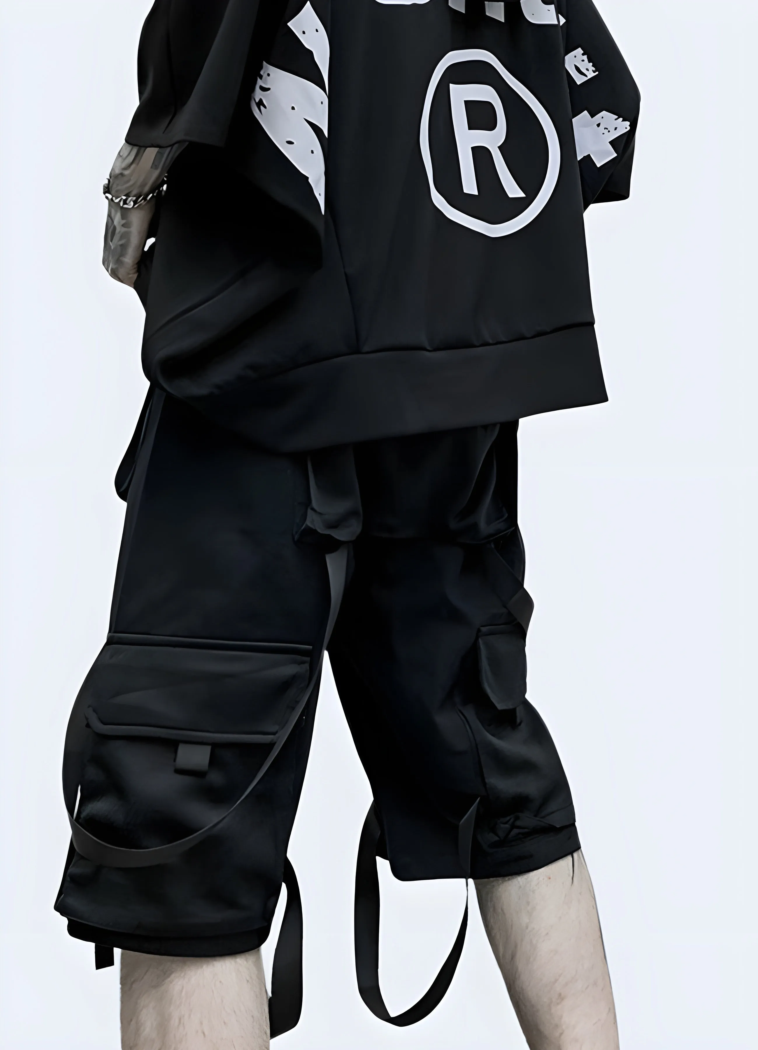 Techwear Cargo Shorts with Straps