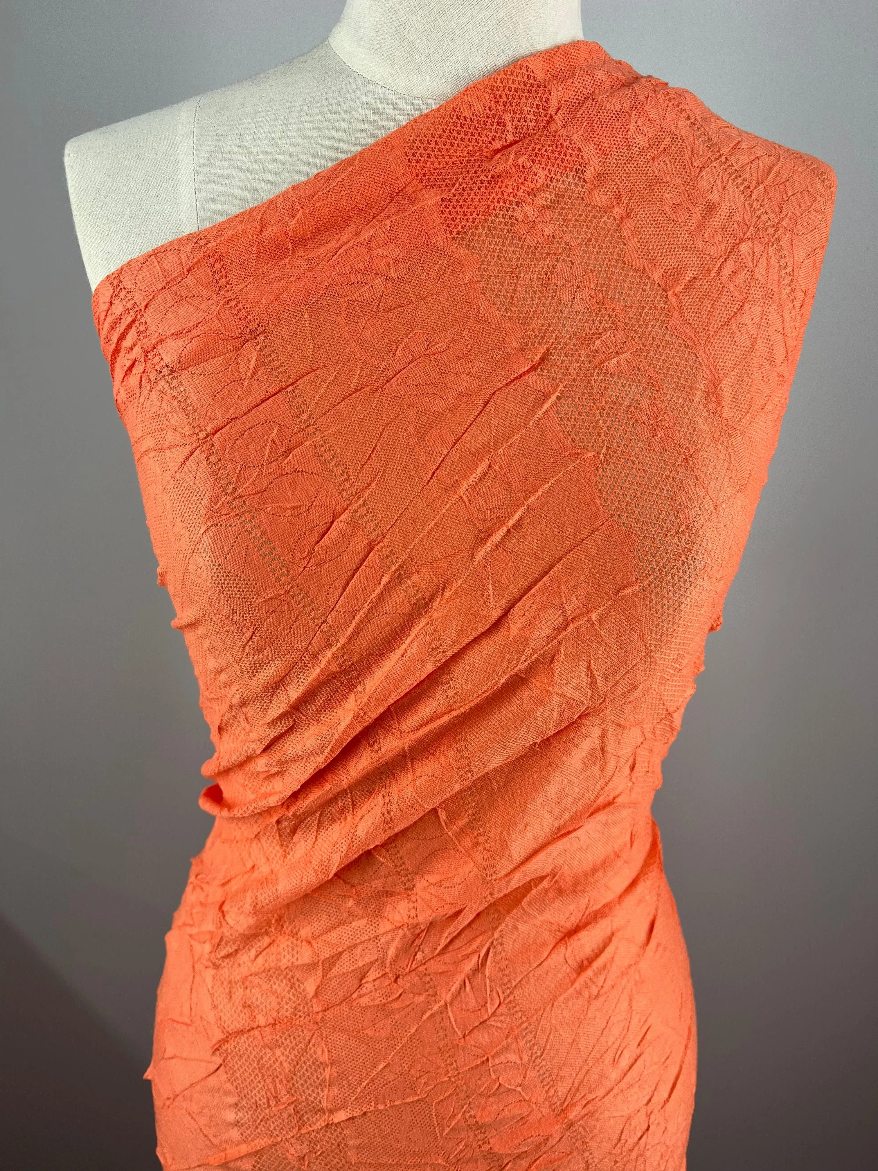 Textured Lace - Coral - 145cm