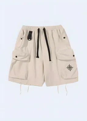 Tie Up Techwear Cargo Shorts