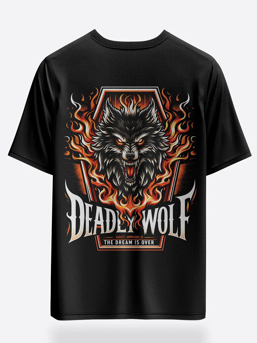 Unisex Oversized Graphic Tees Deadly Wolf T-Shirt