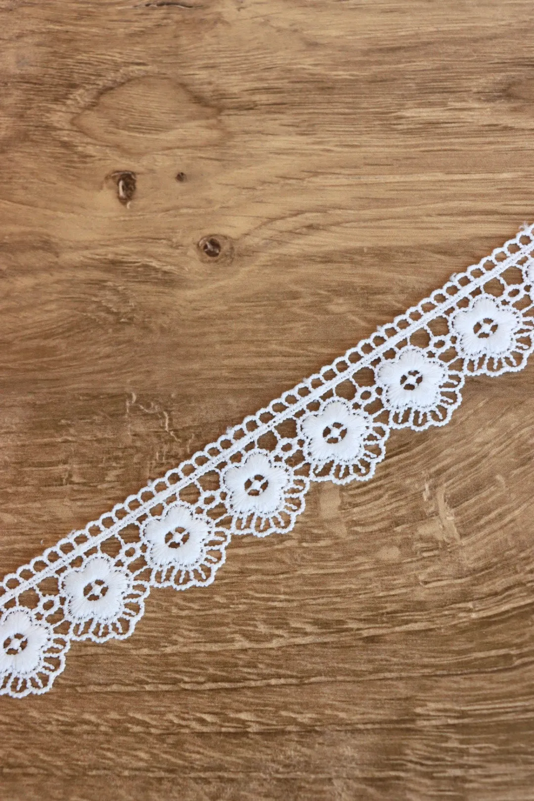 White 1.25" Wide Crochet Lace