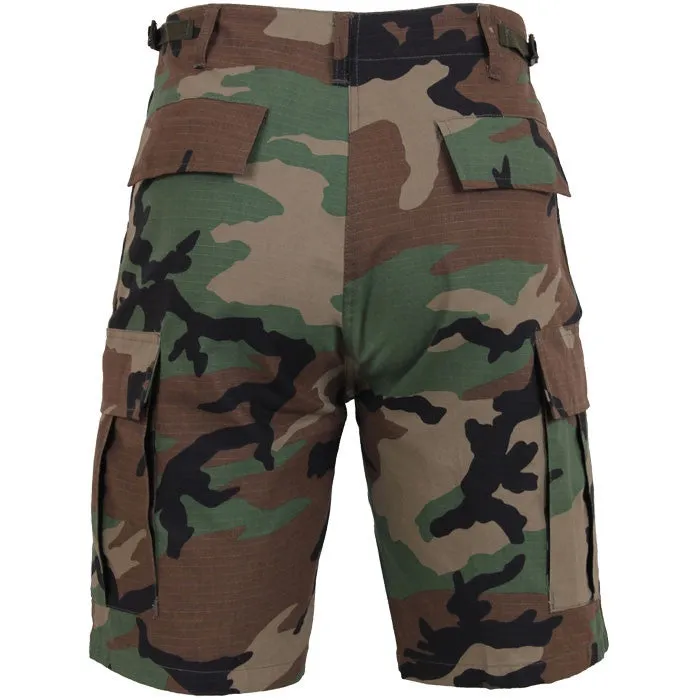 Woodland Camouflage - Military RIP-STOP BDU Shorts Tactical Army Lightweight Cargo Shorts