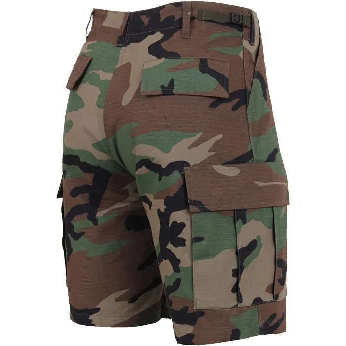 Woodland Camouflage - Military RIP-STOP BDU Shorts Tactical Army Lightweight Cargo Shorts