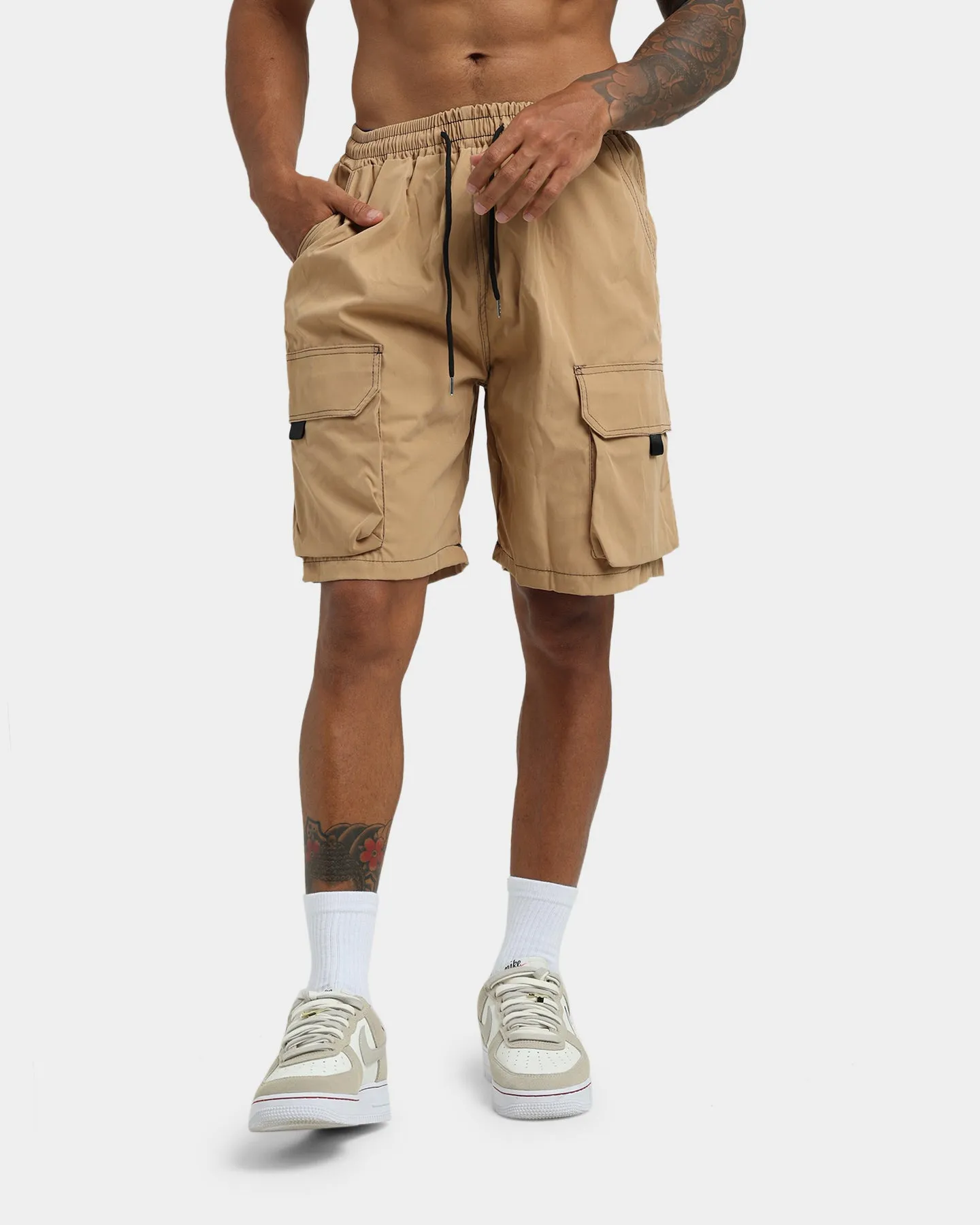 XXIII Dario Wide Leg Cargo Shorts Brown