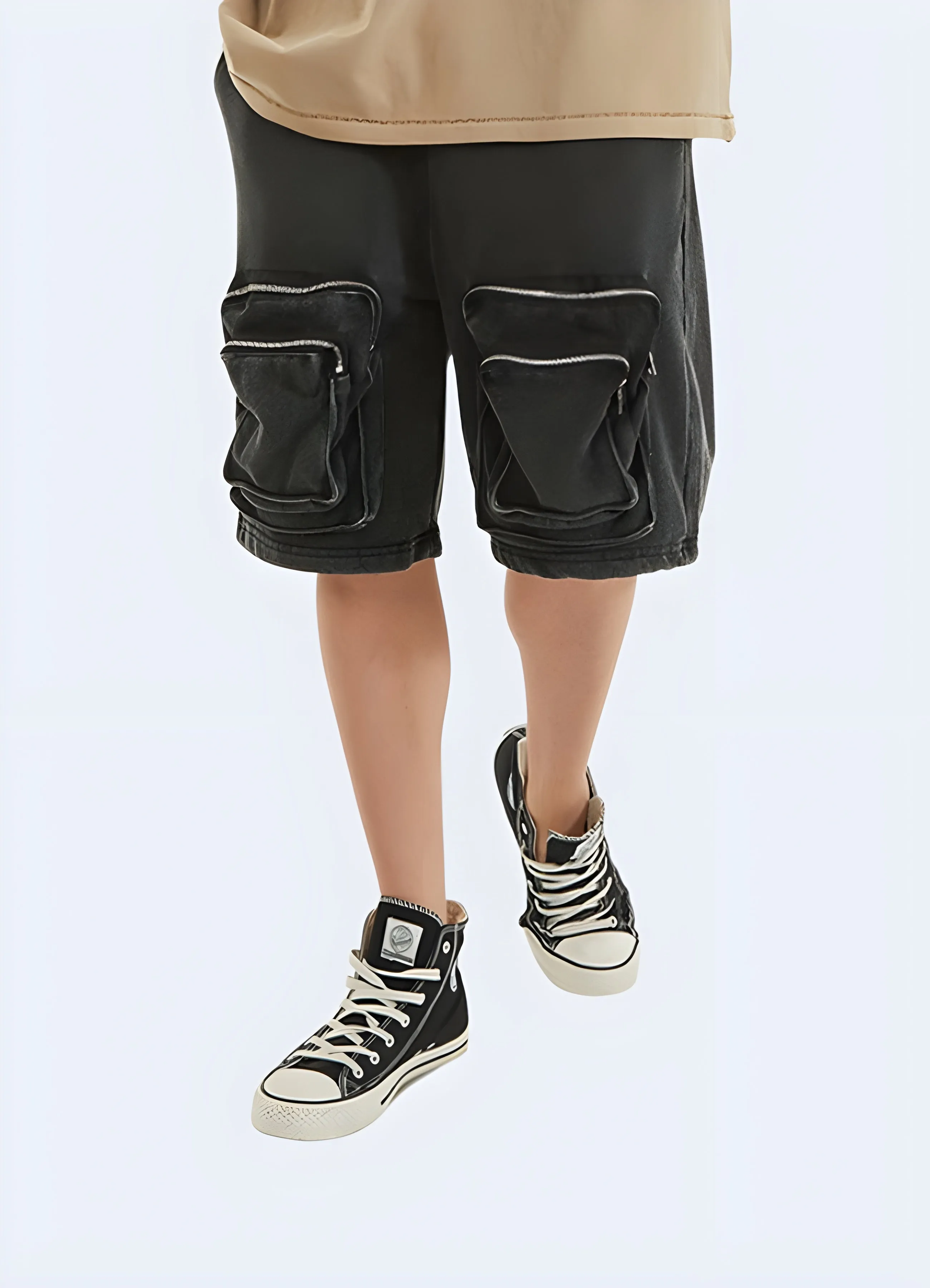 Zipper Cargo Shorts